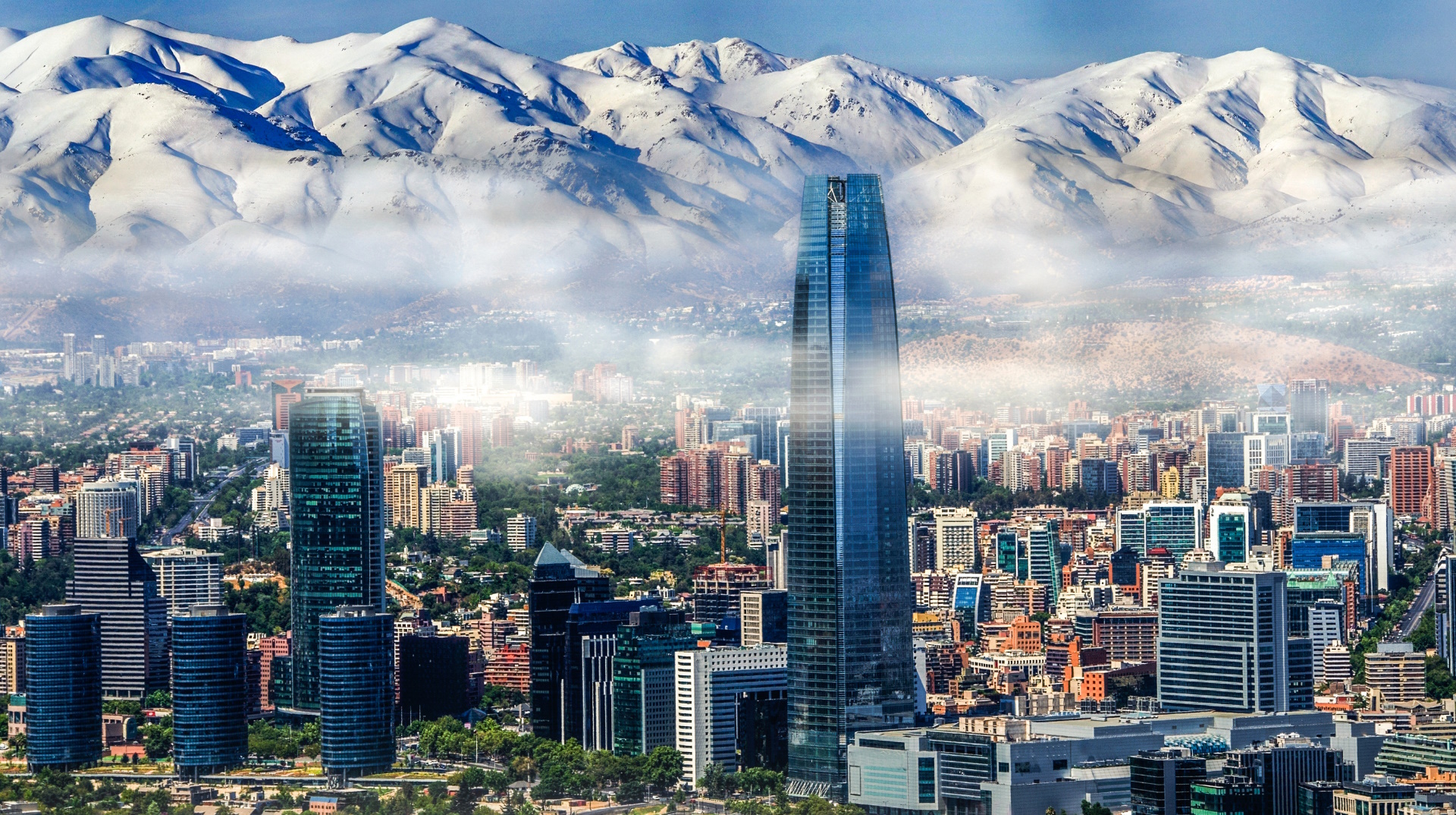 Paisajes de Santiago y la Cordillera de los Andes